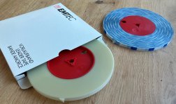 White or Red Quarter-Inch Leader Tape x 1000 feet - Reel-to-Reel