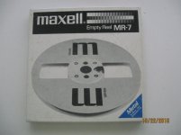 2x Maxell MR-7 tape reels, metal, used and played